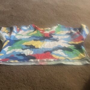 Forever 21 Multicolor Camouflage Crop Top